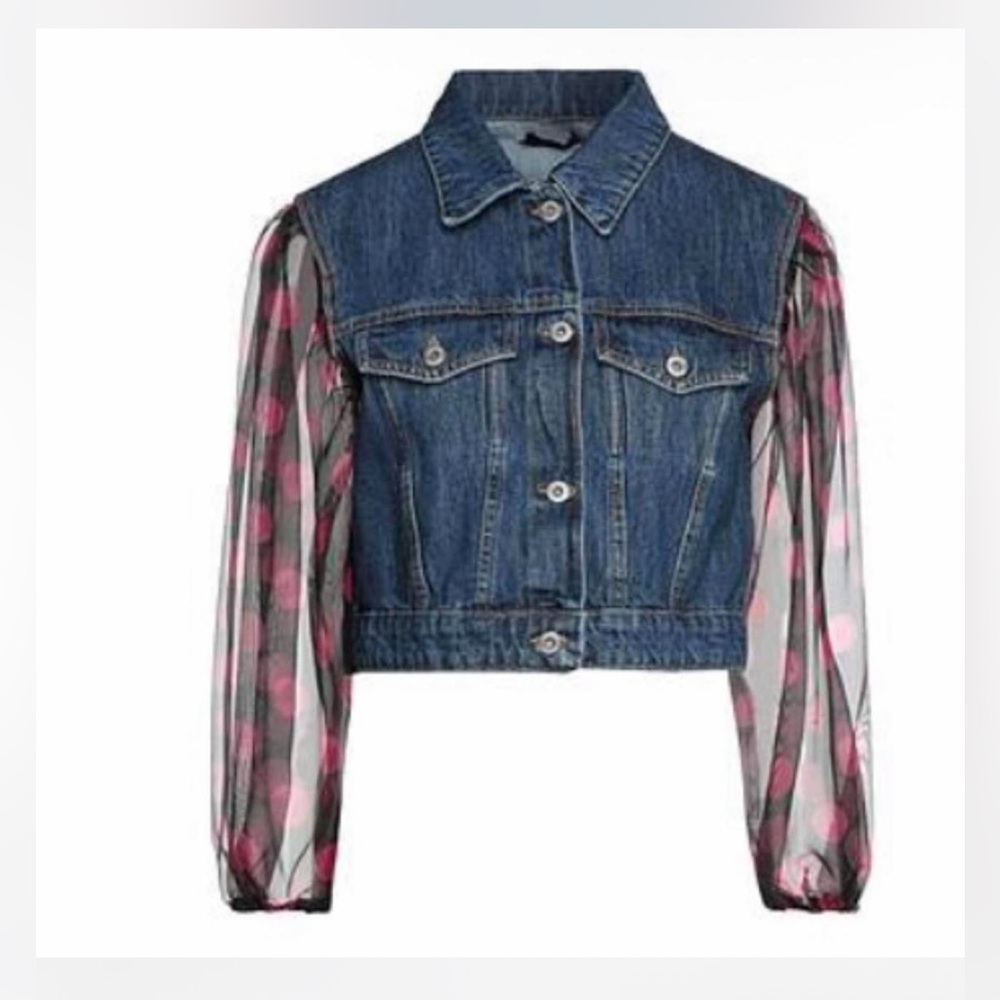 Denim jacket ballon puff sleeve xs s 0-2 size